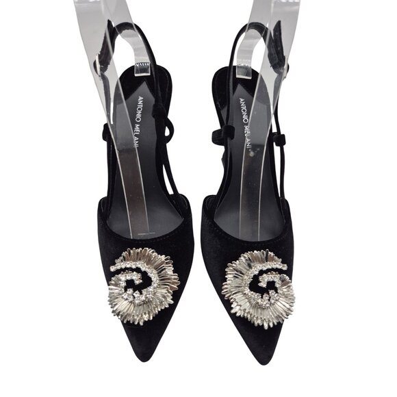Antonio Melani Womens Shoes Size 6 M Pump Sharla Ornamented Slingback Black 163 - Picture 2 of 11